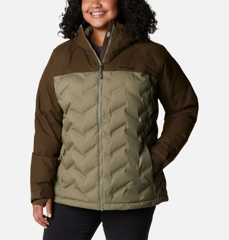 Columbia Grand Trek Hette Dunjakker Dame Olivengrønne | Plus Size 28913S